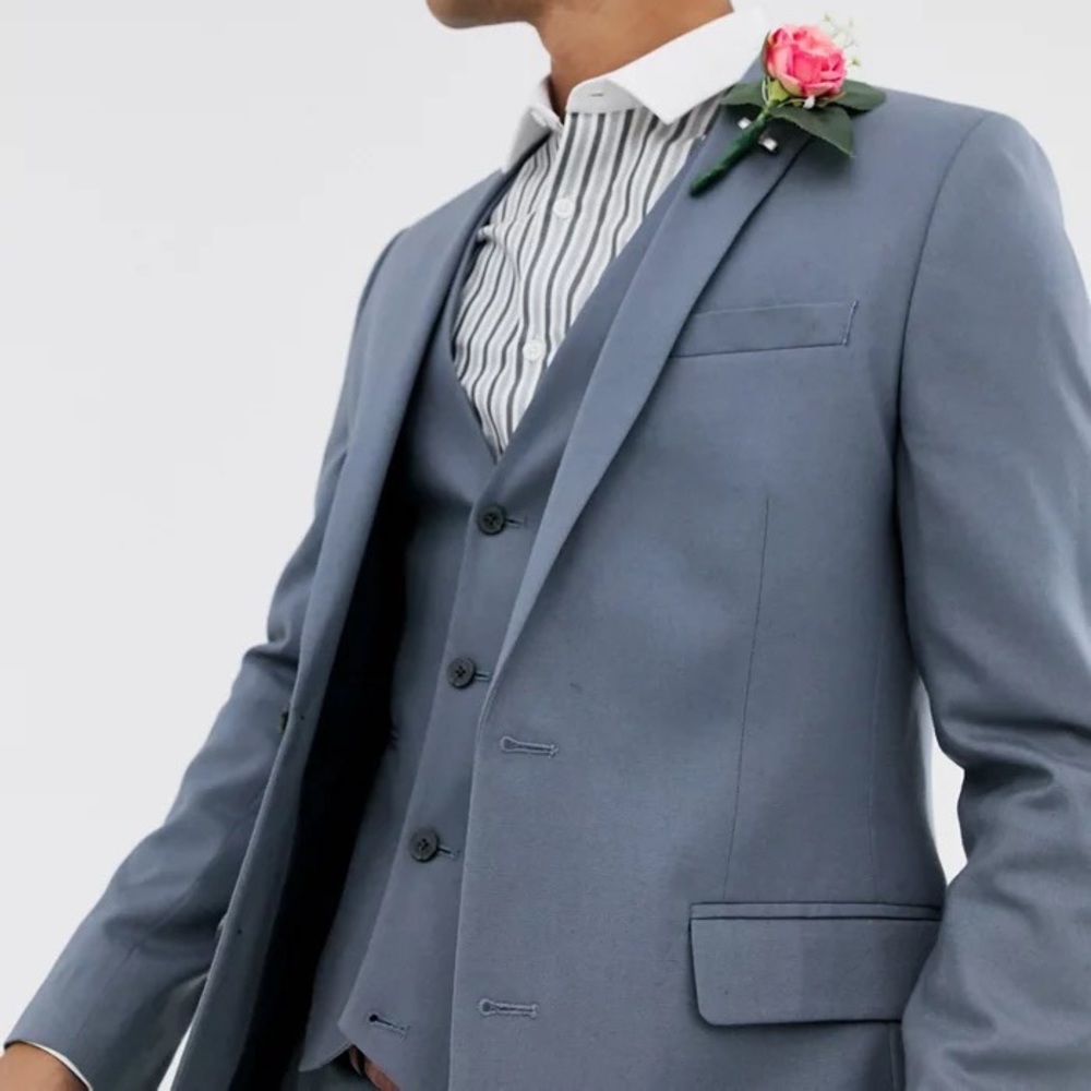 ASOS DESIGN skinny suite in slate grey - jacket, pants, suit vest
